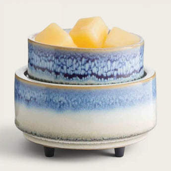 Blue Horizon Wax Warmer with glowing ceramic design