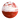 Red and white bath bomb on a white background