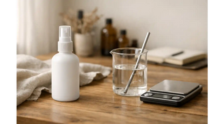 Small-batch fragrance studio workspace