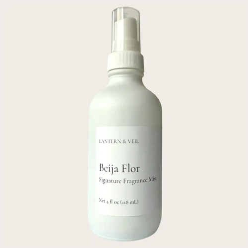 Lantern & Veil Beija Flor Signature Fragrance Mist bottle on a light gray background