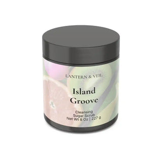 Jar of Lantern & Veil Island Groove Cleansing Sugar Scrub on a white background