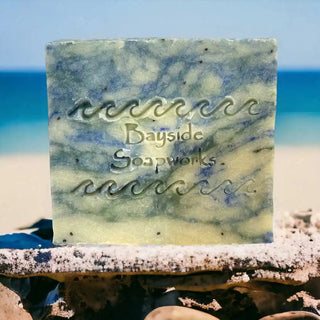 Santa Cruz Soap Bar on a beach background