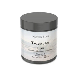 Jar of Tidewater Spa Cleansing Sugar Scrub by Lantern & Veil on a white background